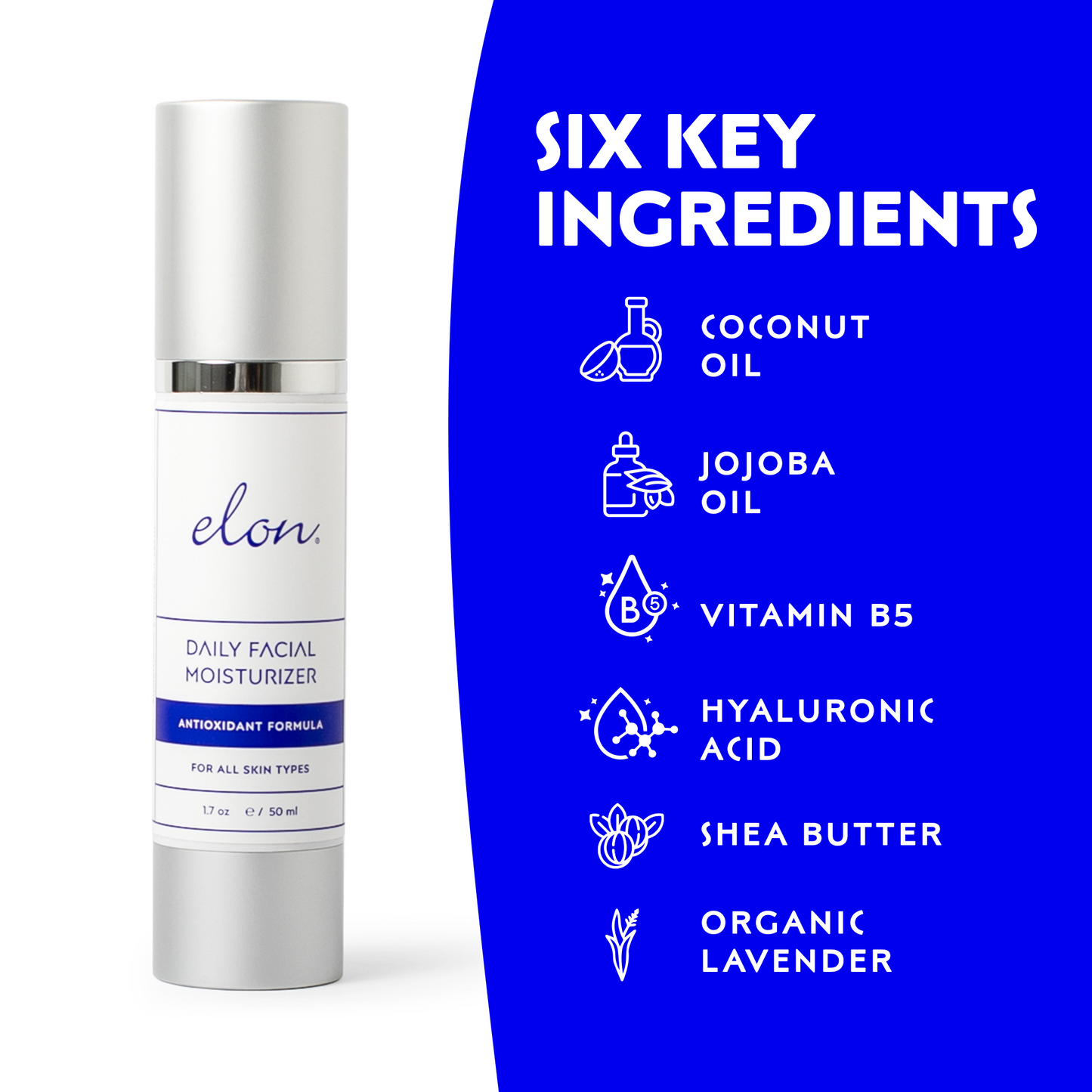 Elon Daily Facial Moisturizer: Infused with Lavender & Vanilla