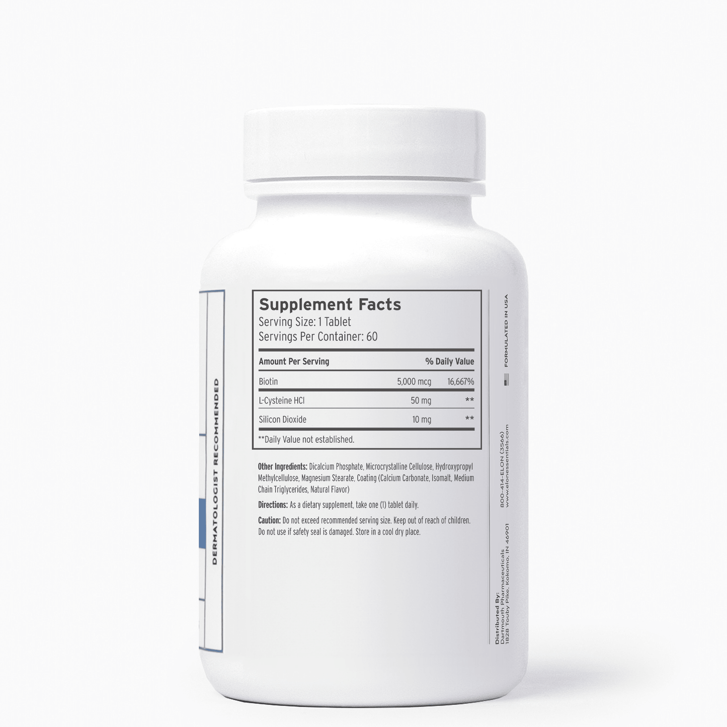 ELON Matrix 5000 - Supplement Facts Panel on bottle