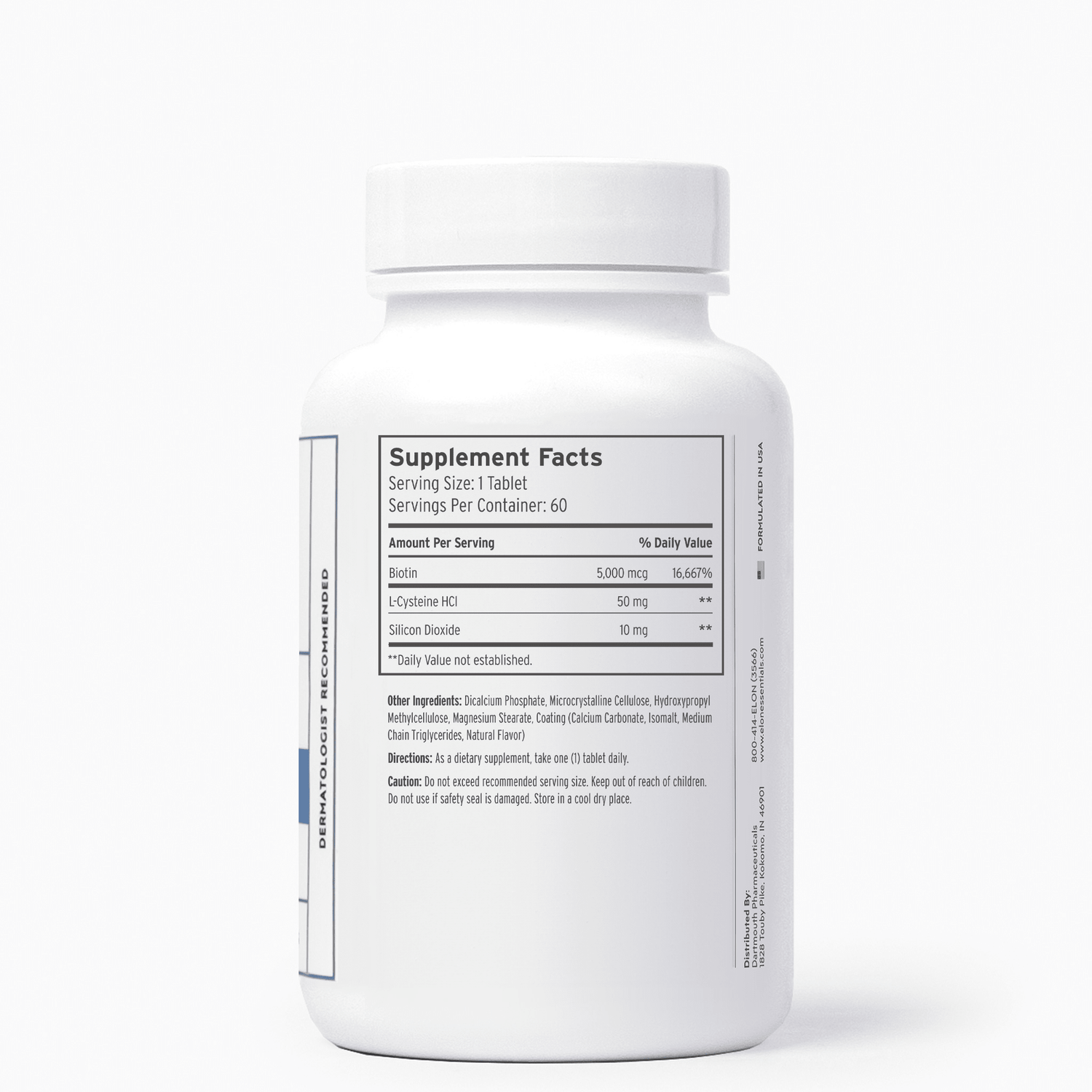 ELON Matrix 5000 - Supplement Facts Panel on bottle