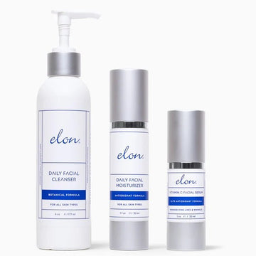 Elon Facial Care Package (Facial Cleanser, Vitamin C Facial Serum, Daily Facial Moisturizer) - elonessentials.com