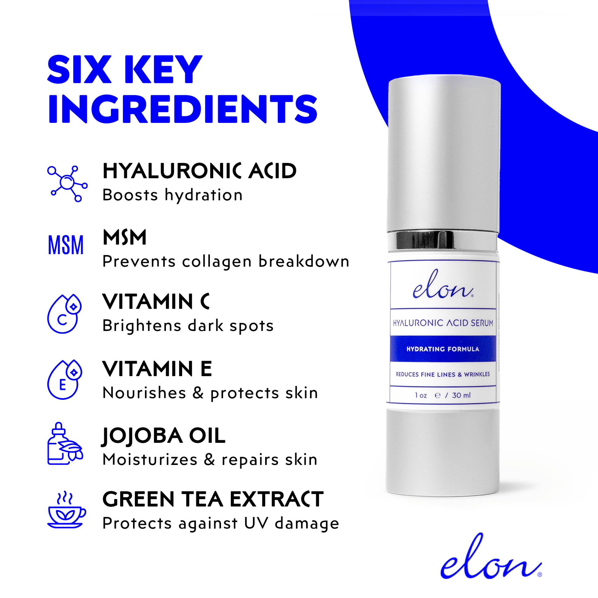 Elon Hyaluronic Acid Serum: Deep Skin Hydration - elonessentials.com