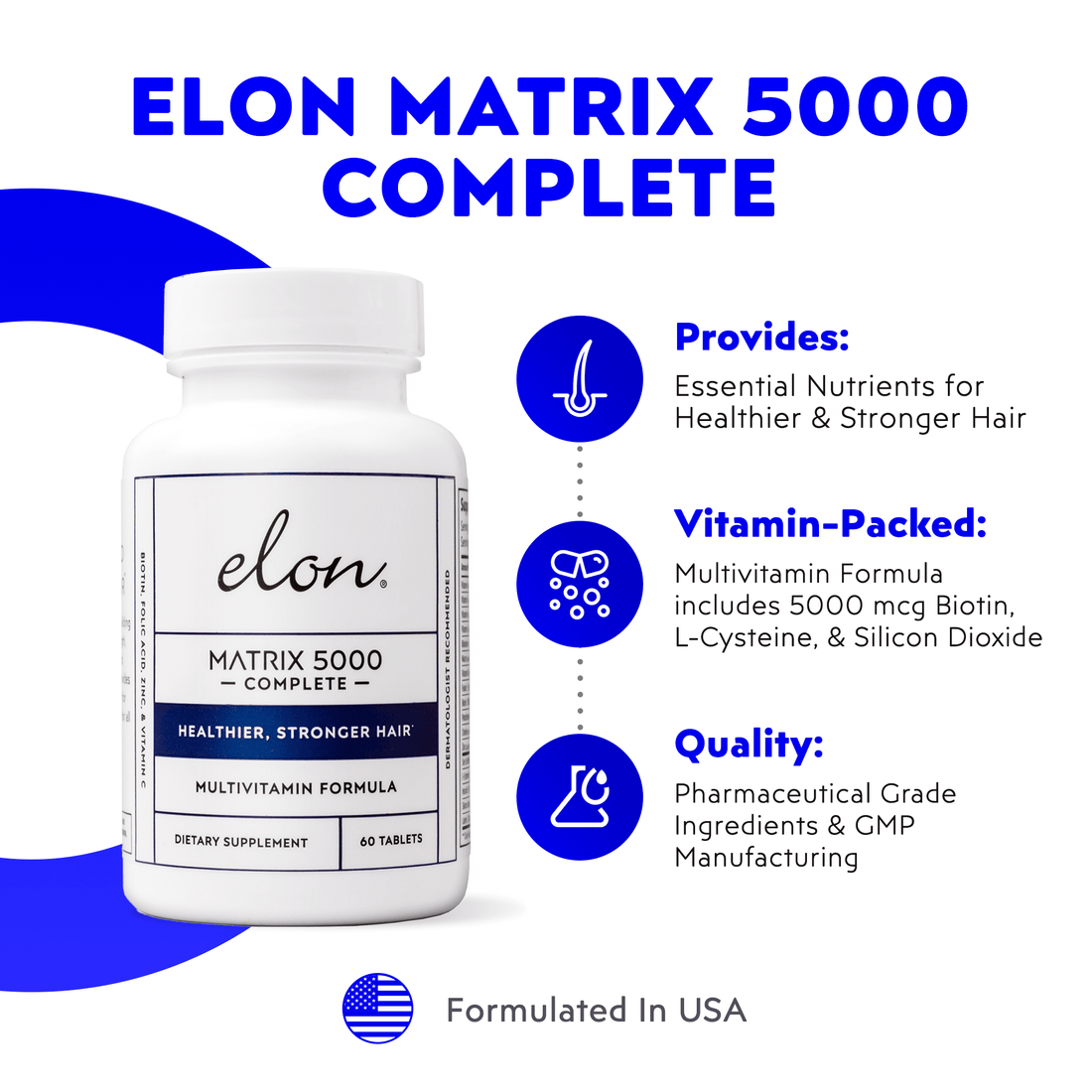 Elon Matrix 5000 Complete Multivitamin for Healthier & Stronger Hair - elonessentials.com