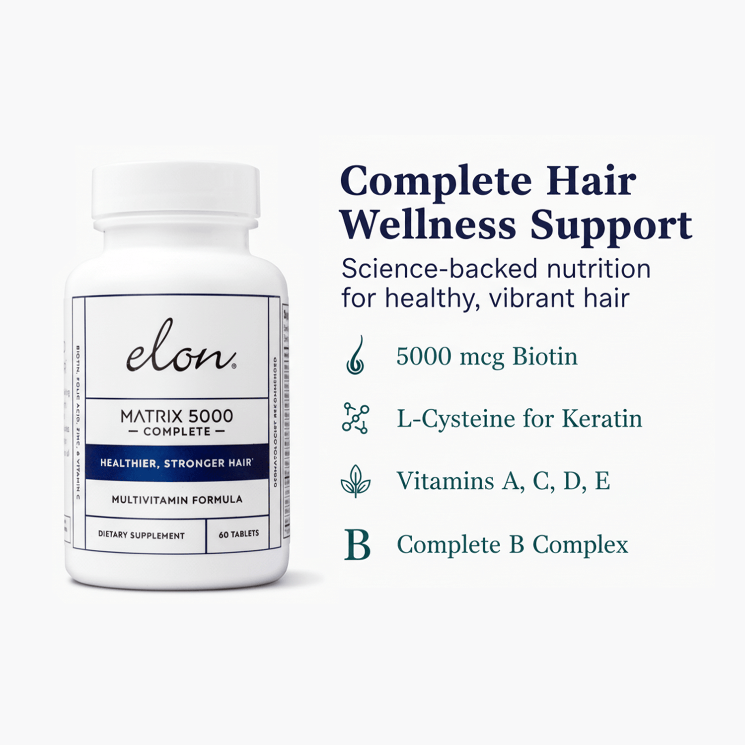 Elon Matrix 5000 Complete Multivitamin for Healthier & Stronger Hair - elonessentials.com