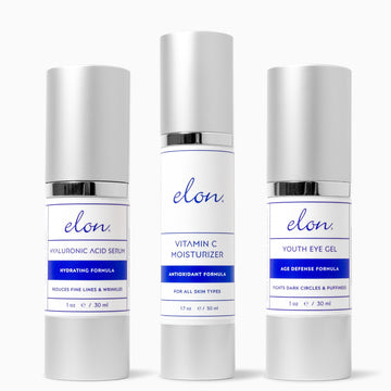 Elon Hydration Package (Hyaluronic Acid Serum, Vitamin C Moisturizer, Youth Eye Gel) - elonessentials.com