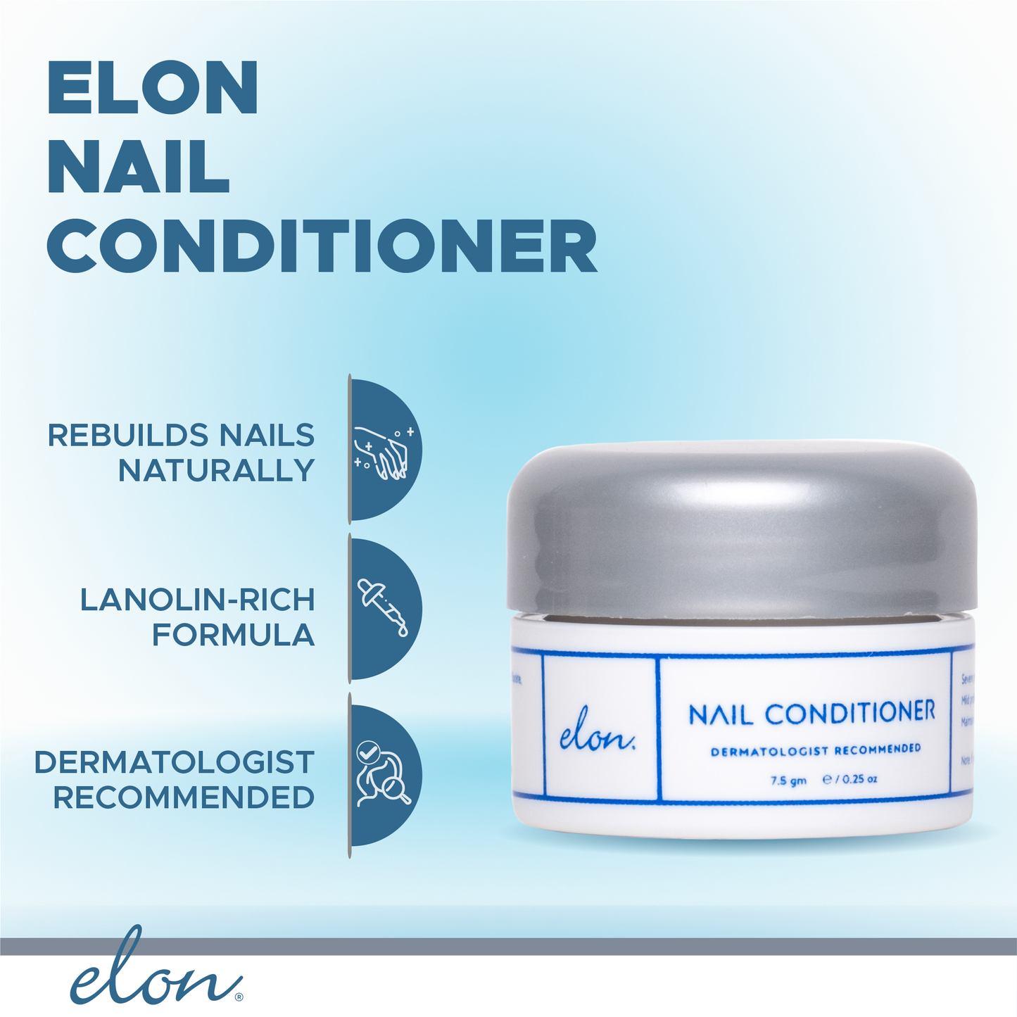 Elon Lanolin Rich Nail Conditioner 3-Pack (7.5 gm Jar)